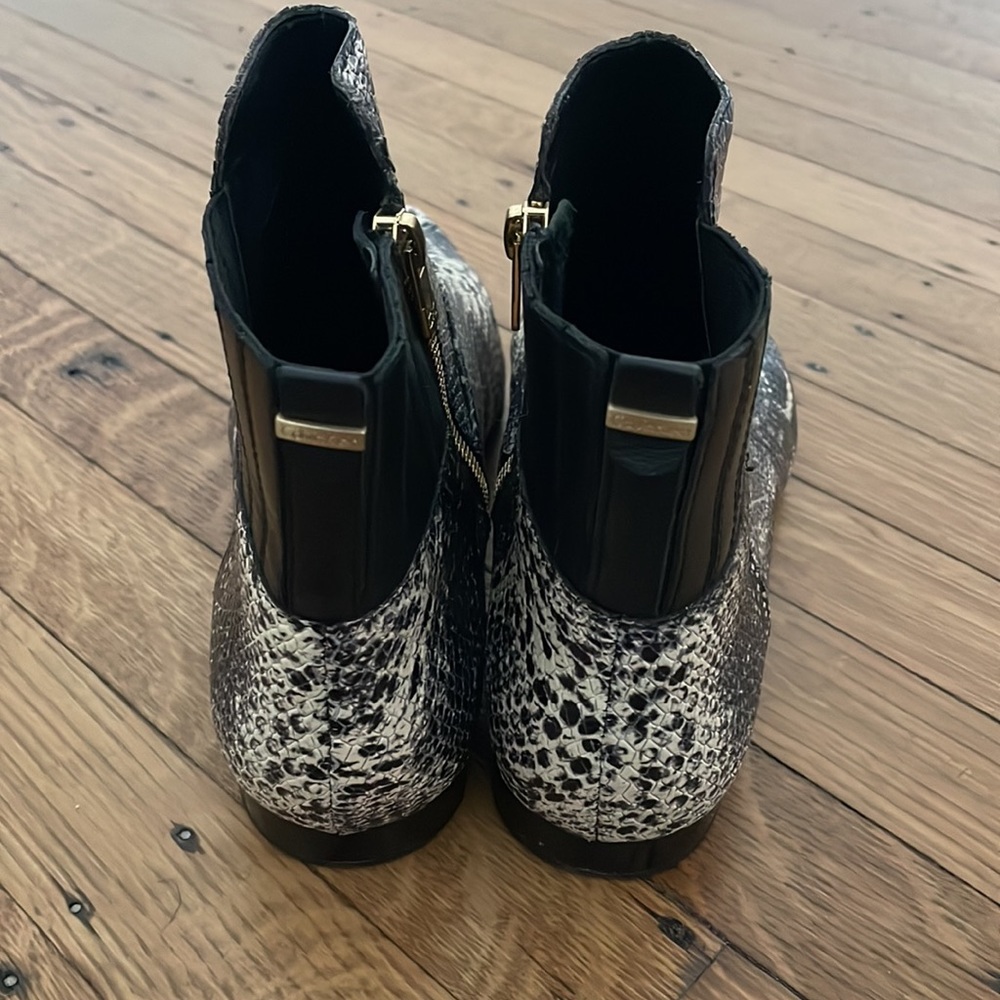 Calvin Klein Pointed Tie Snake Print Boots - Picture 4 of 5